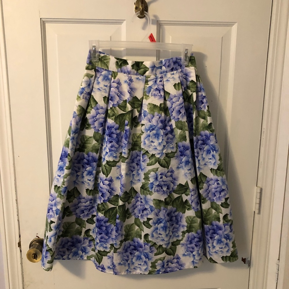 Blue Floral Skirt